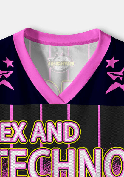 Sx And Techno Always Help Y2K Crop Sport Jersey Shirts Cherrykitten