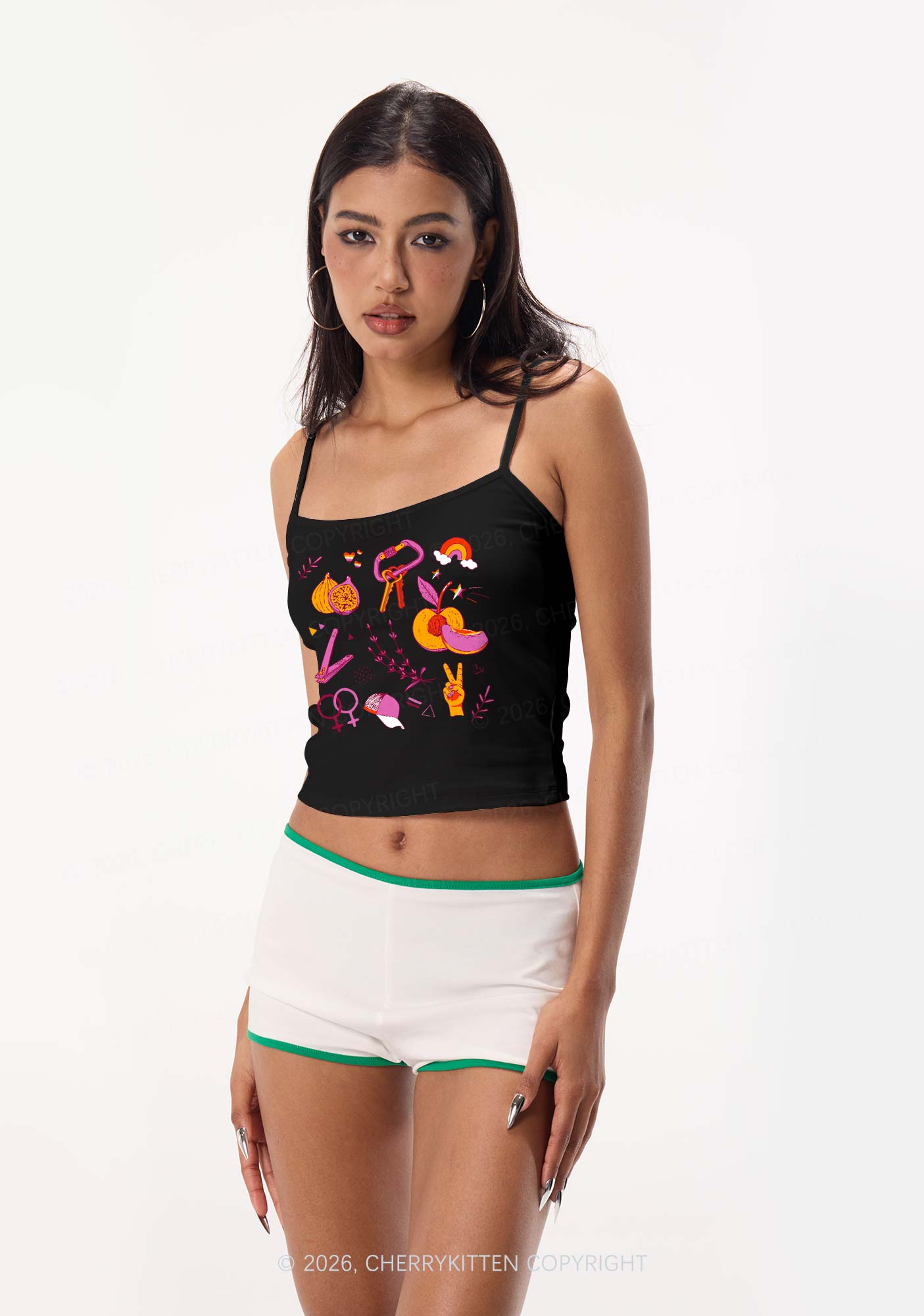 Lesbian Symbols Y2K Spaghetti Strap Cami Cherrykitten