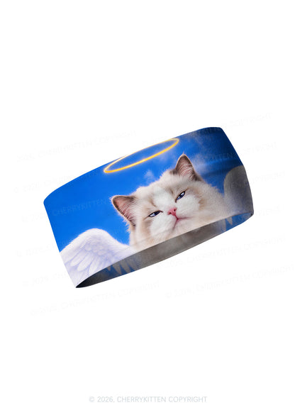 Angel Cat Y2K Print Headband Cherrykitten
