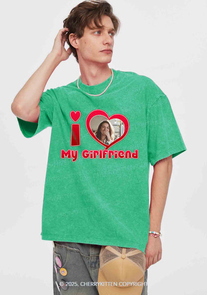 Custom BF GF Red Heart Y2K Valentine's Day Couple Shirt Cherrykitten