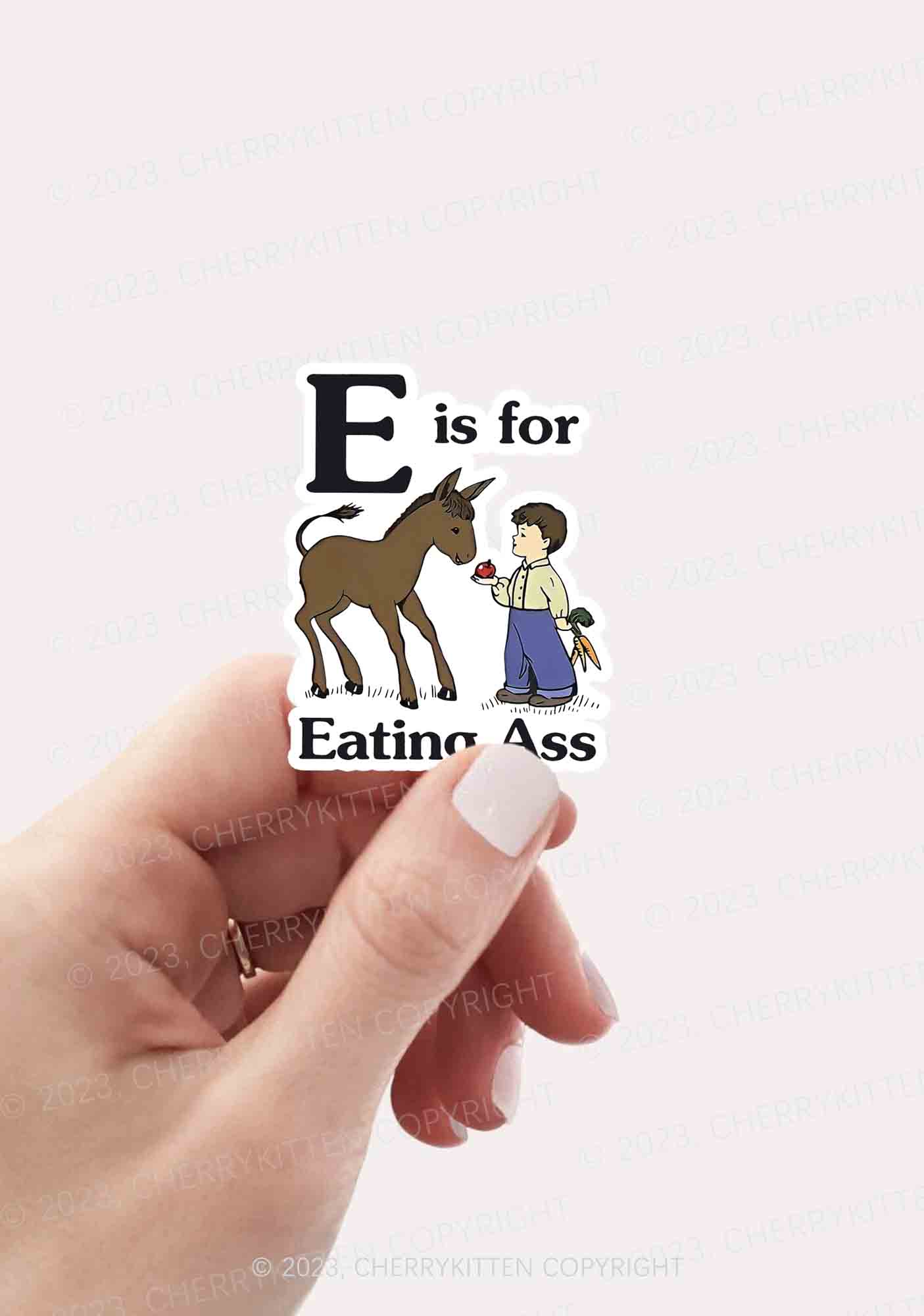 E Is For Eating Axx 1Pc Y2K Sticker Cherrykitten