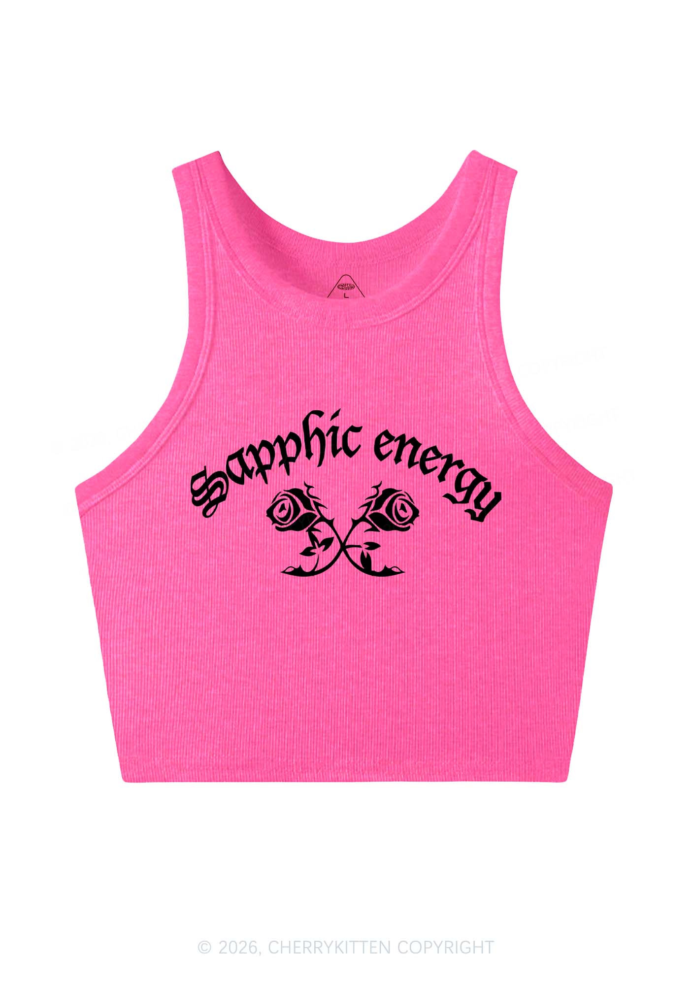 Sapphic Energy Pride Y2K Crop Tank Top Cherrykitten