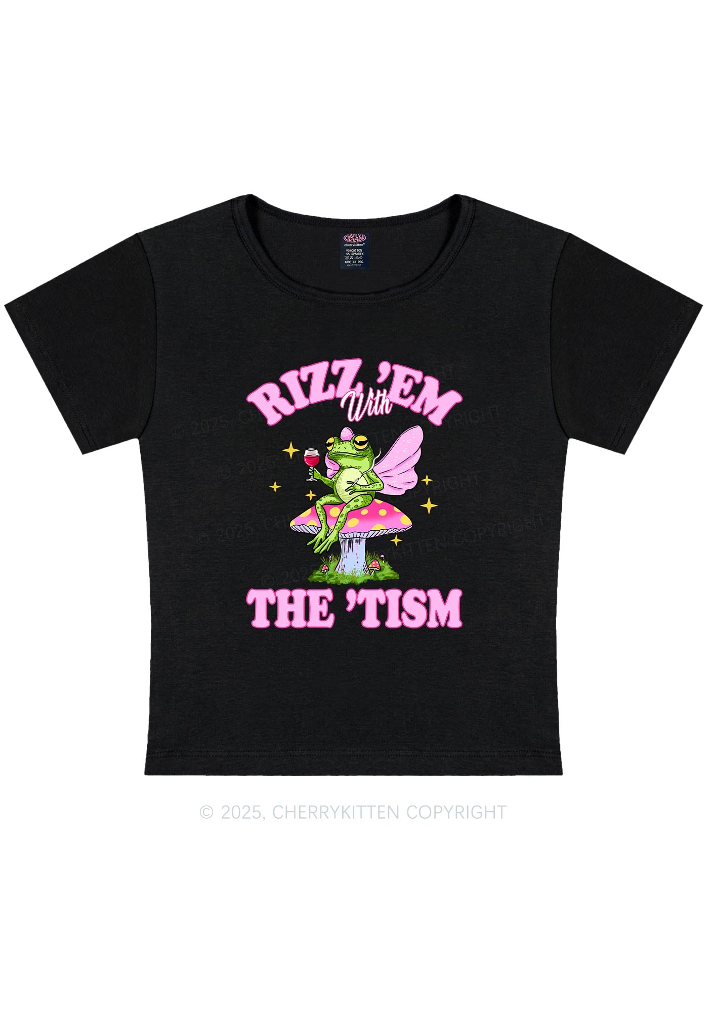 Fairy Frog Rizz Tism Y2K Baby Tee Cherrykitten