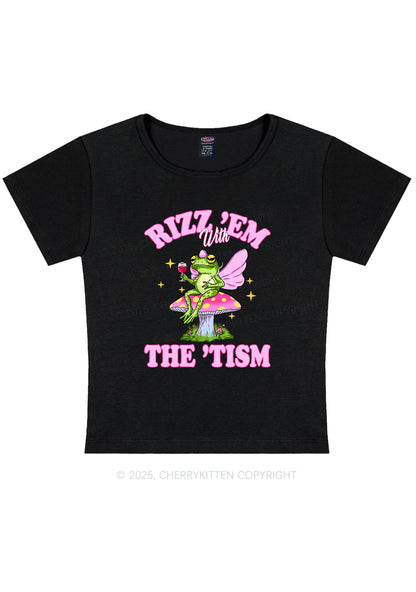 Fairy Frog Rizz Tism Y2K Baby Tee Cherrykitten