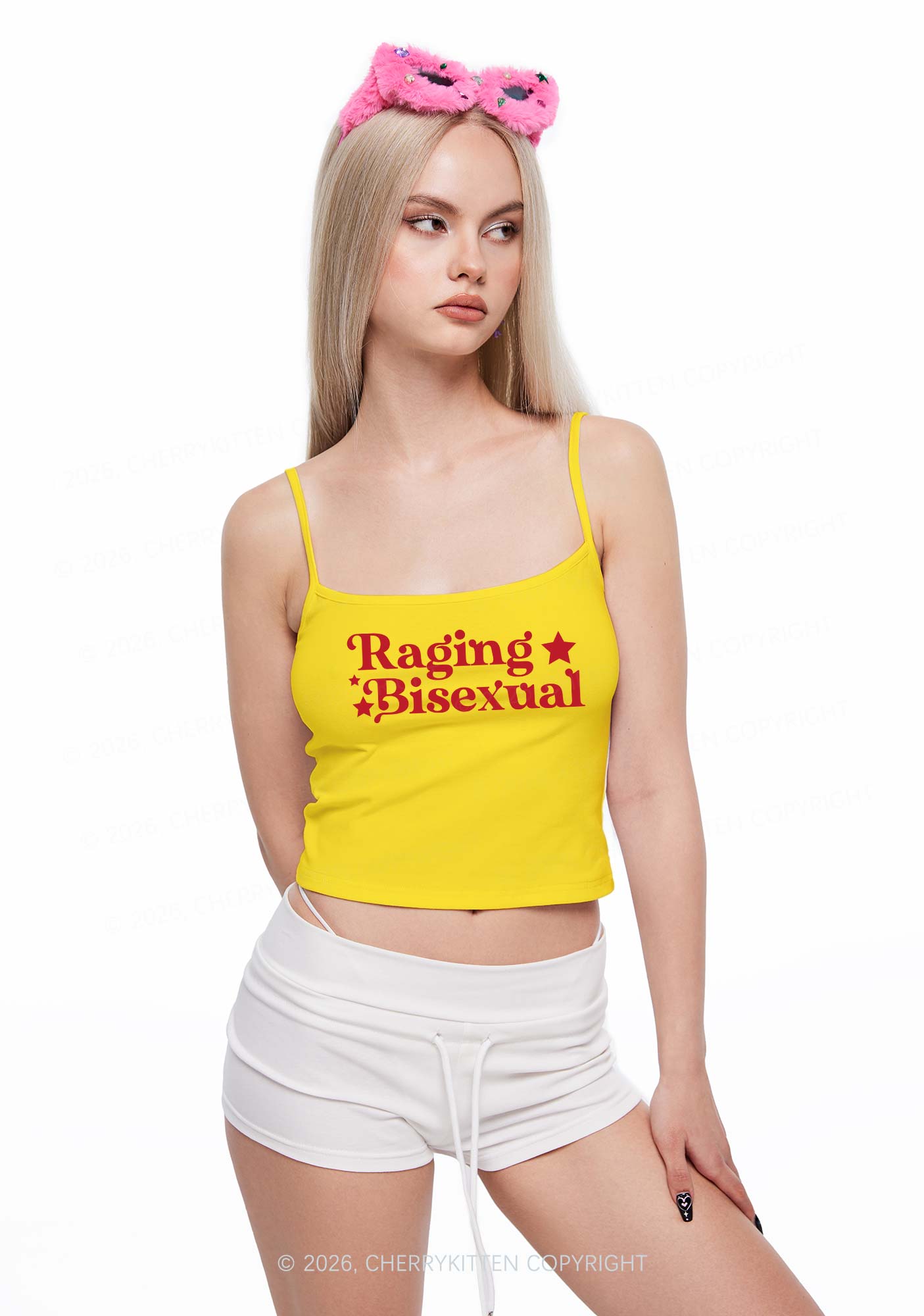 Raging Bisexual Stars Pride Y2K Spaghetti Strap Cami Cherrykitten