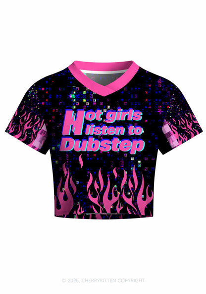 Hot Girls Listen To Dubstep Y2K Crop Football Jersey Shirts Cherrykitten