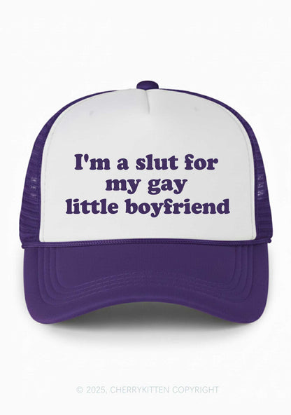 Slxt For My Gay BF Valentine's Day Y2K Colorblock Trucker Hat Cherrykitten