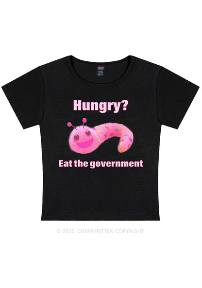 Eat The Government Y2K Baby Tee Cherrykitten