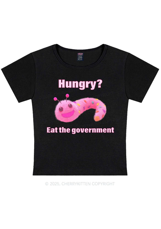 Eat The Government Y2K Baby Tee Cherrykitten