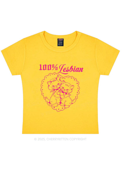 Lesbian Cats Y2K Baby Tee Cherrykitten