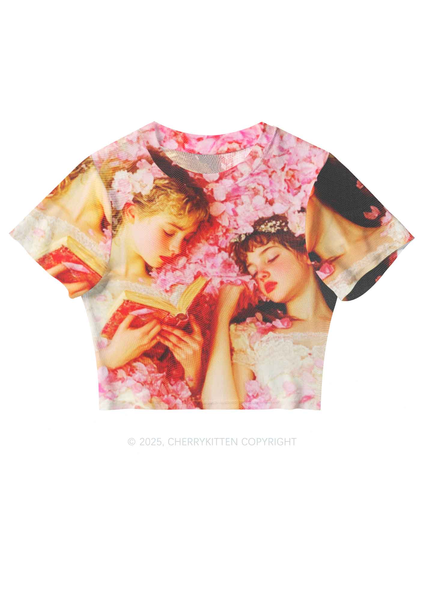 Flower Girls Y2K Mesh Crop Top Cherrykitten