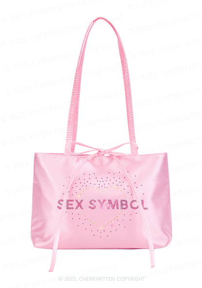 Rhinestone Sx Symbol Y2K Satin Bags Cherrykitten