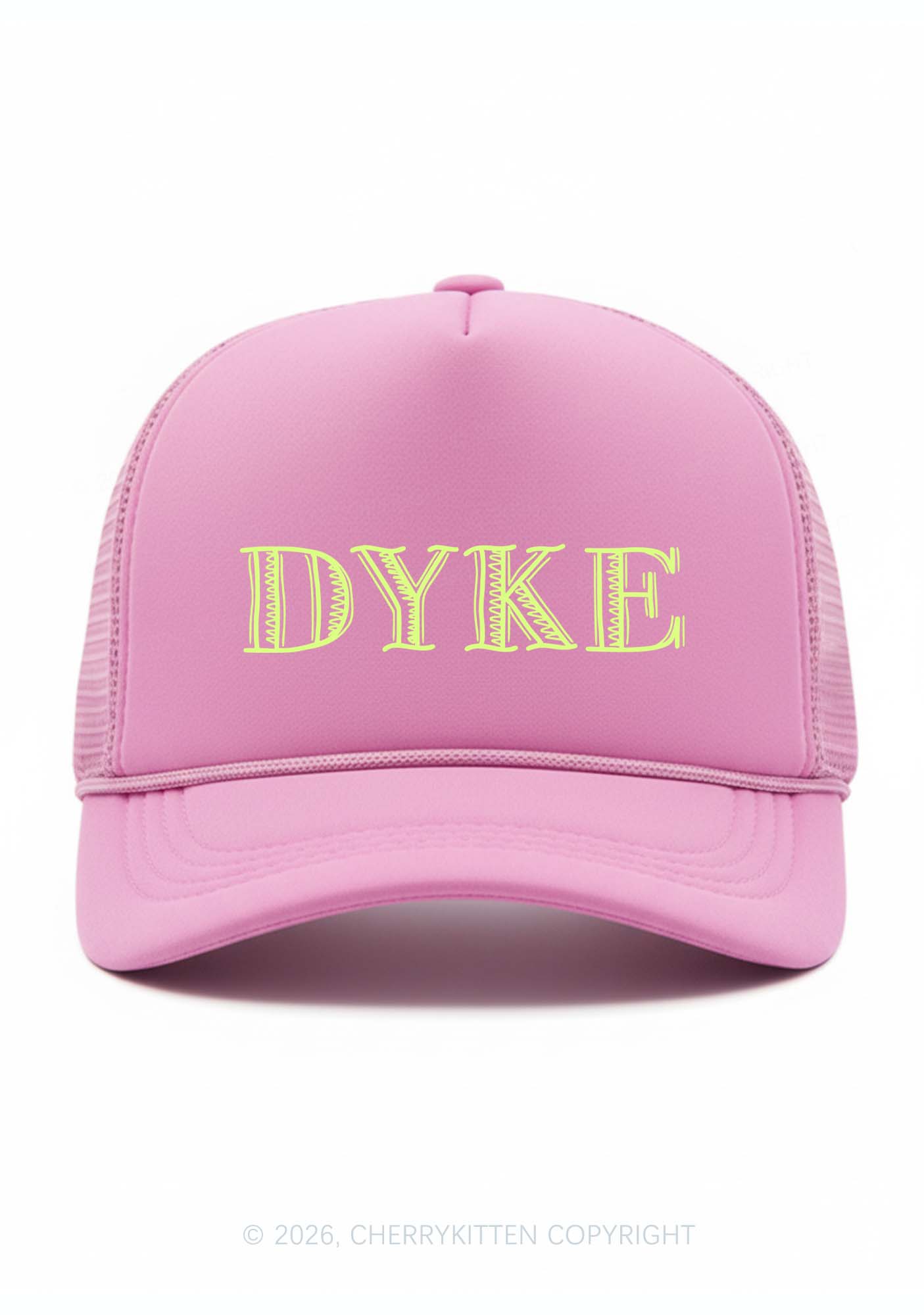 DYKE Pride Y2K Trucker Hat Cherrykitten