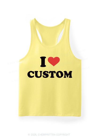 I Love Custom Personalized Y2K Men Racerback Tank Top Cherrykitten
