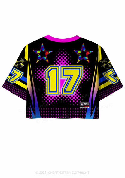 Rave Mommy Star Y2K Crop Sport Jersey Shirts Cherrykitten