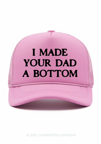Made Your Dad A Bottom Pride Y2K Trucker Hat Cherrykitten