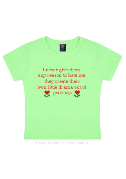 Drama Out Of Jealousy Y2K Baby Tee Cherrykitten