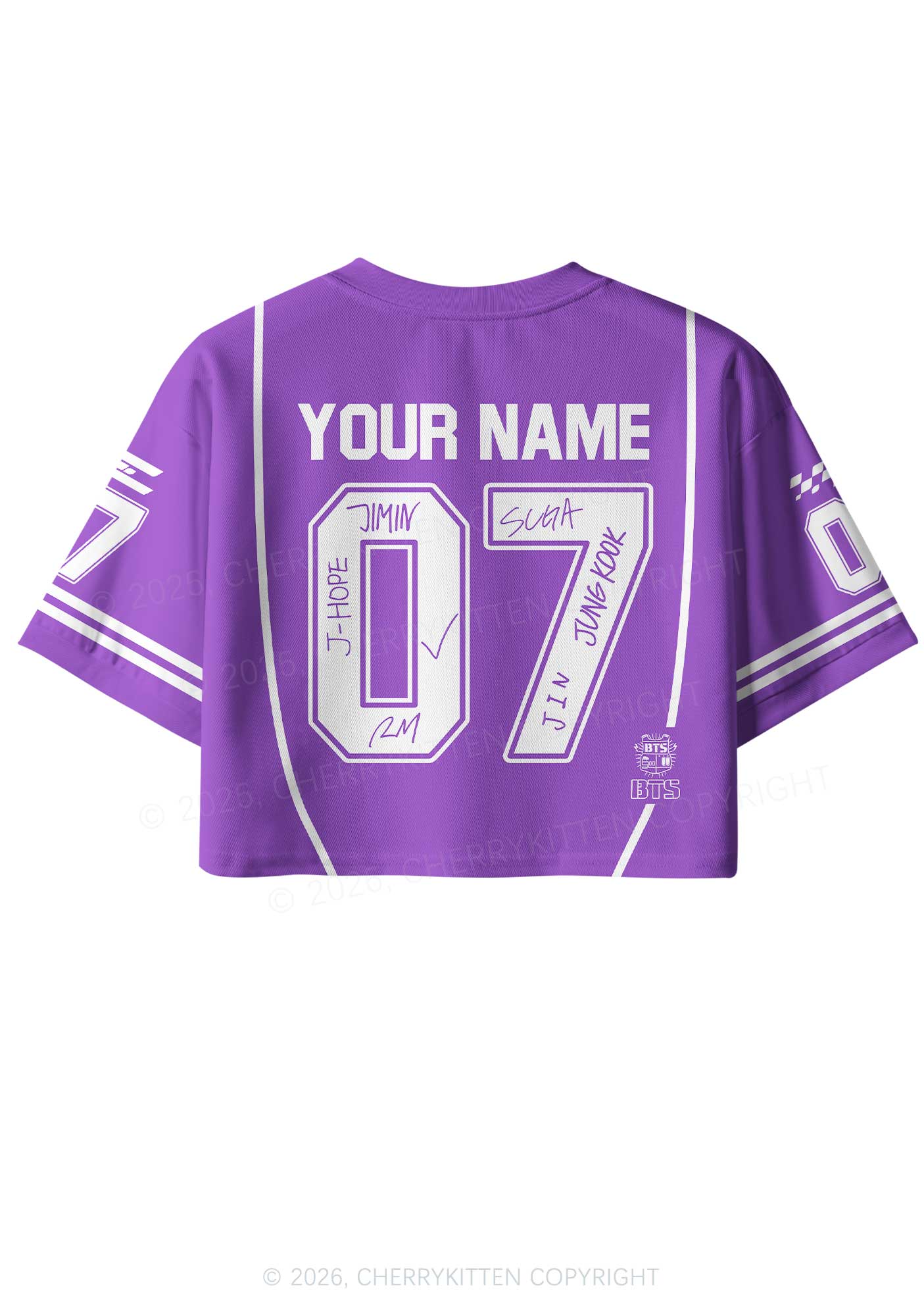 Custom Purple Korean Boys Y2K Crop Sport Jersey Shirts Cherrykitten