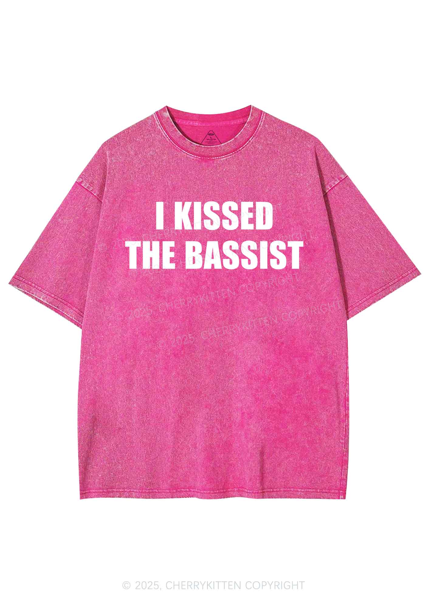 I Kissed The Bassist Y2K Shirts Washed Tee Cherrykitten