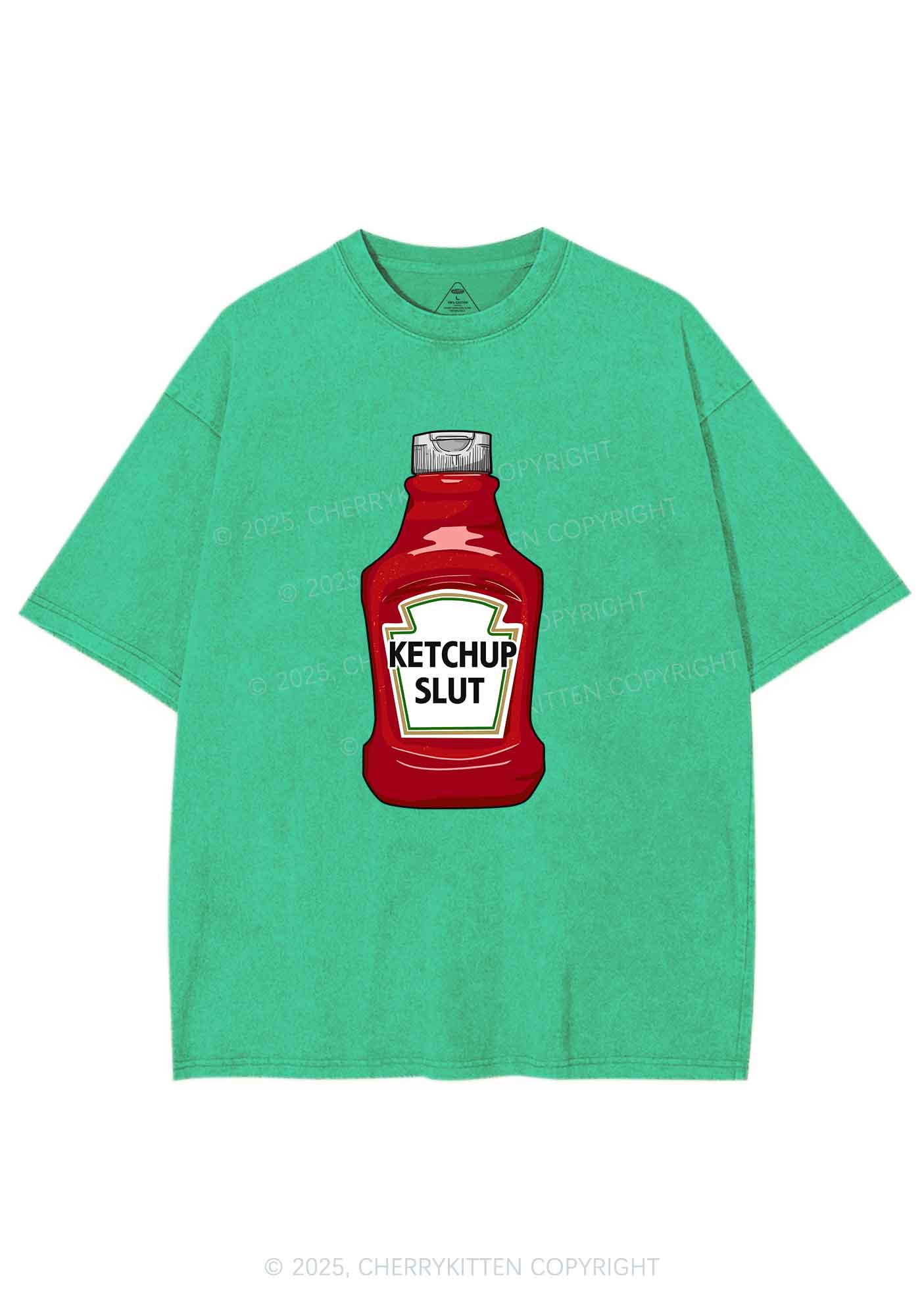 Ketchup Slxt Y2K Shirts Washed Tee Cherrykitten