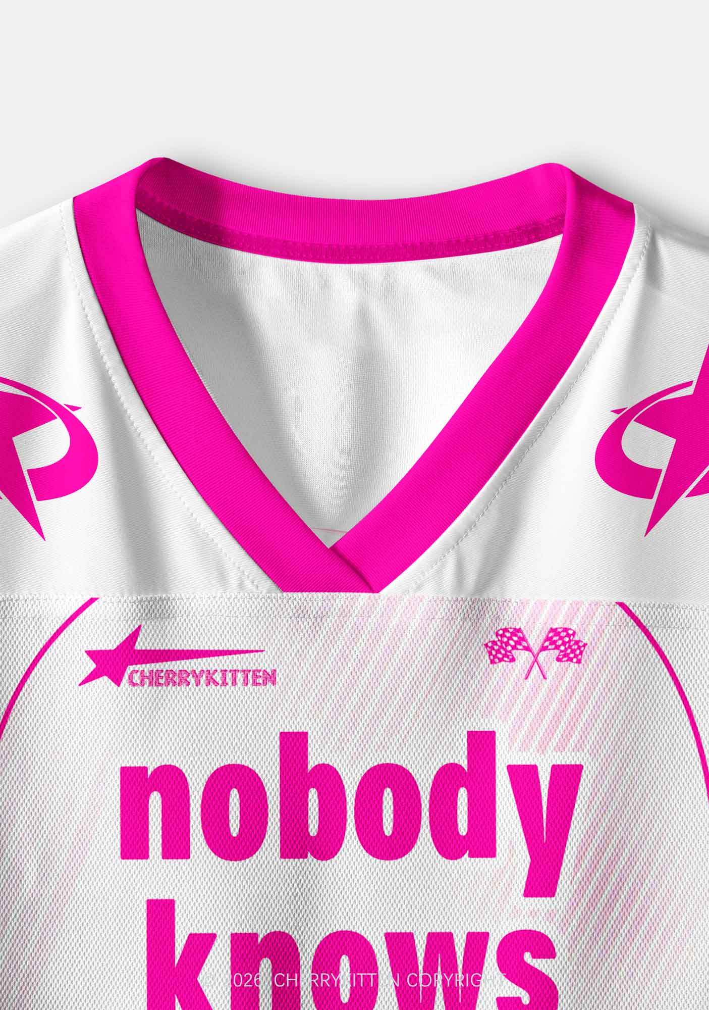 Nobody Knows Im Nonbinary Pride Y2K Crop Sport Jersey Shirts Cherrykitten