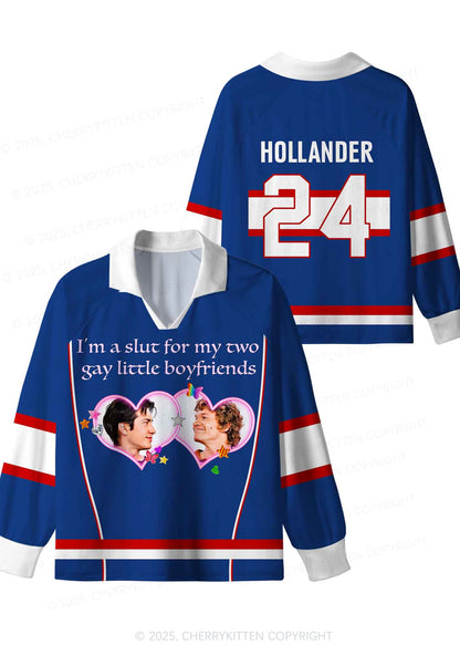 Blue Slxt For My Gay BF HR Y2K Long Sleeve Sport Jersey Shirts Cherrykitten