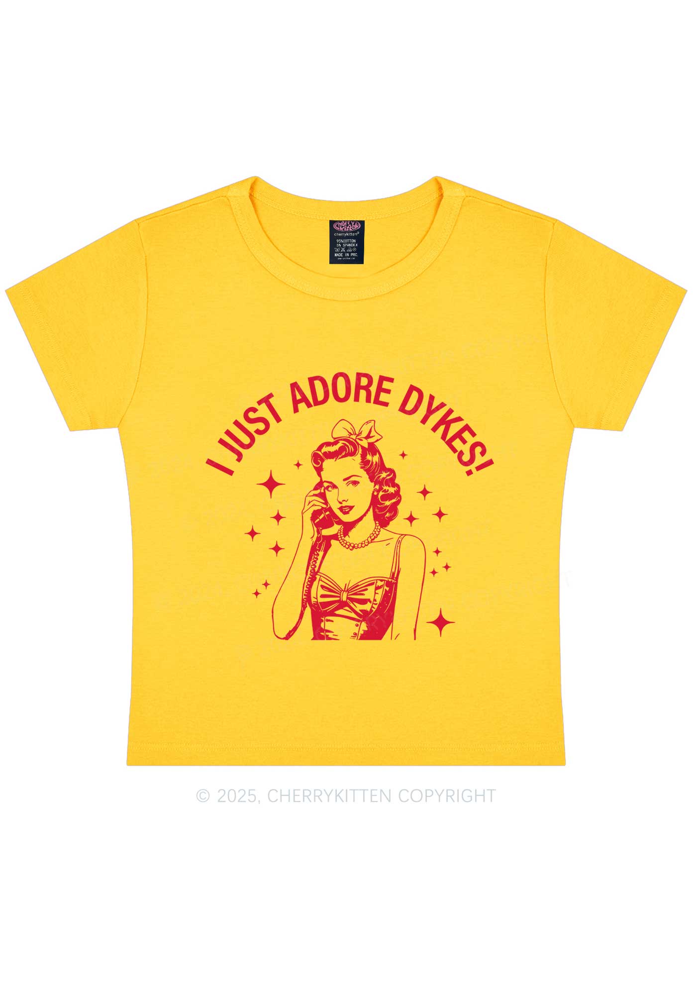 I Just Adore Dykes Y2K Baby Tee Cherrykitten