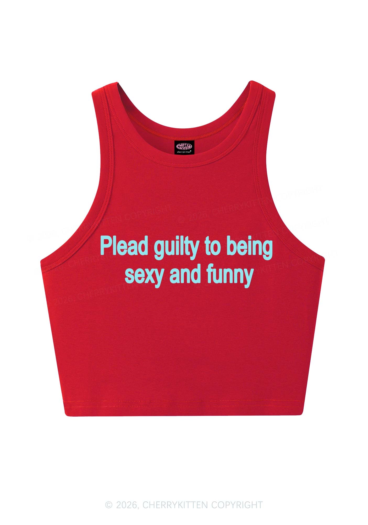 Plead Guilty To Being Funny Y2K Crop Tank Top Cherrykitten