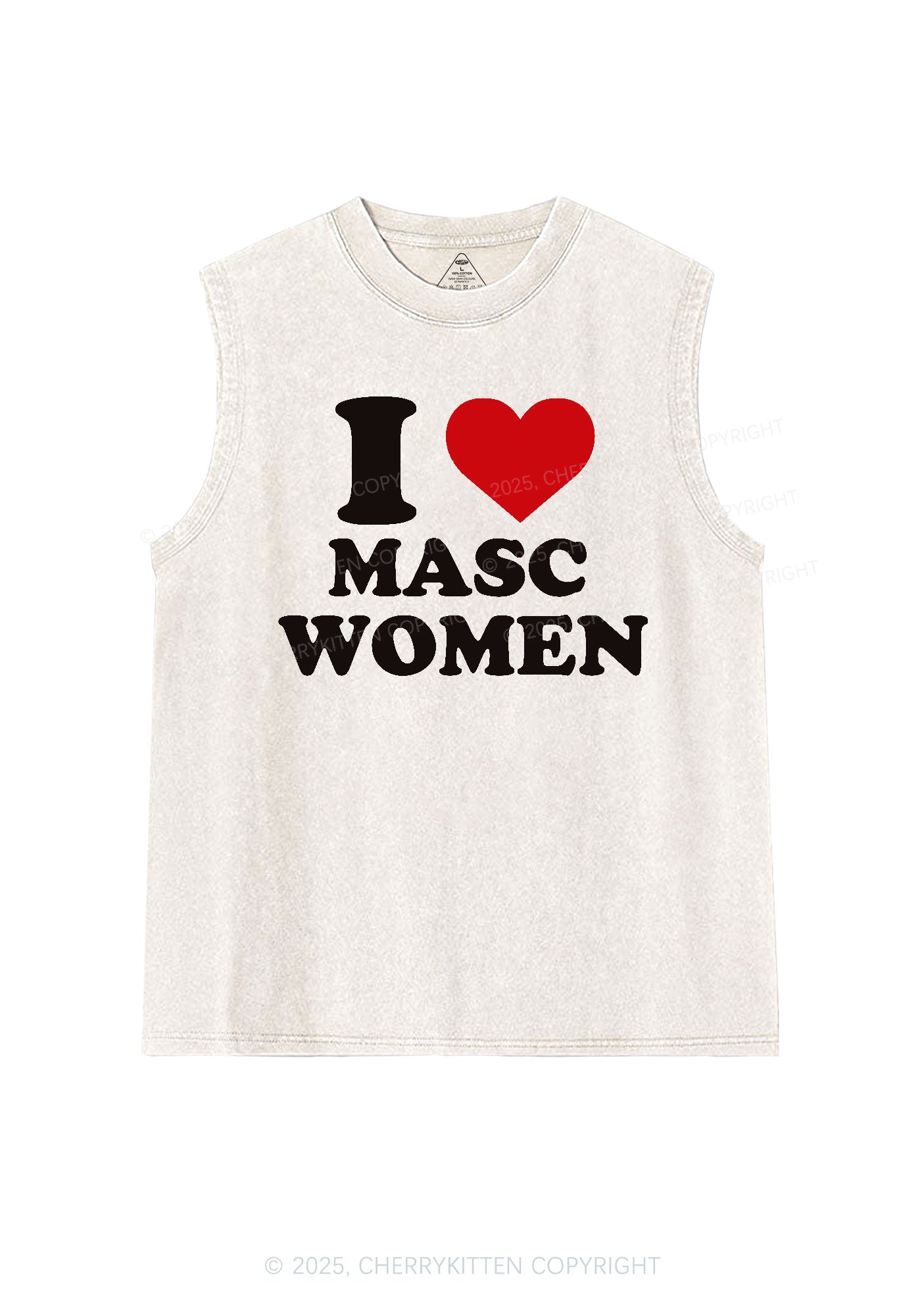 I Love Masc Women Pride Y2K Washed Muscle Tank Cherrykitten