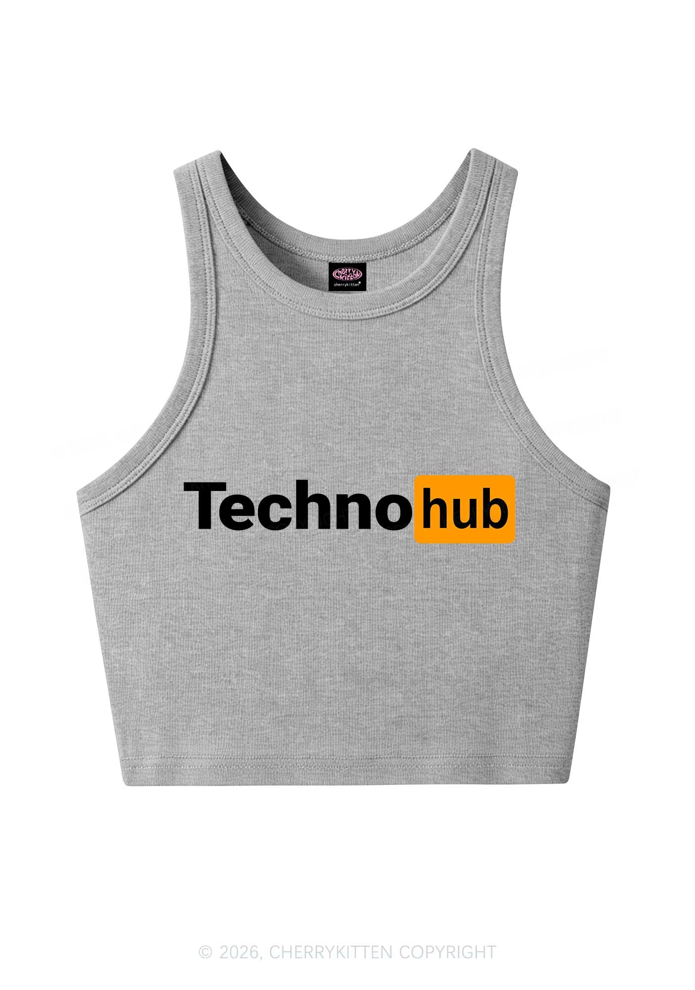 Techno Hub Y2K Crop Tank Top Cherrykitten