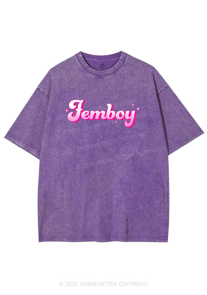 Femboy Pride Y2K Shirts Washed Tee Cherrykitten