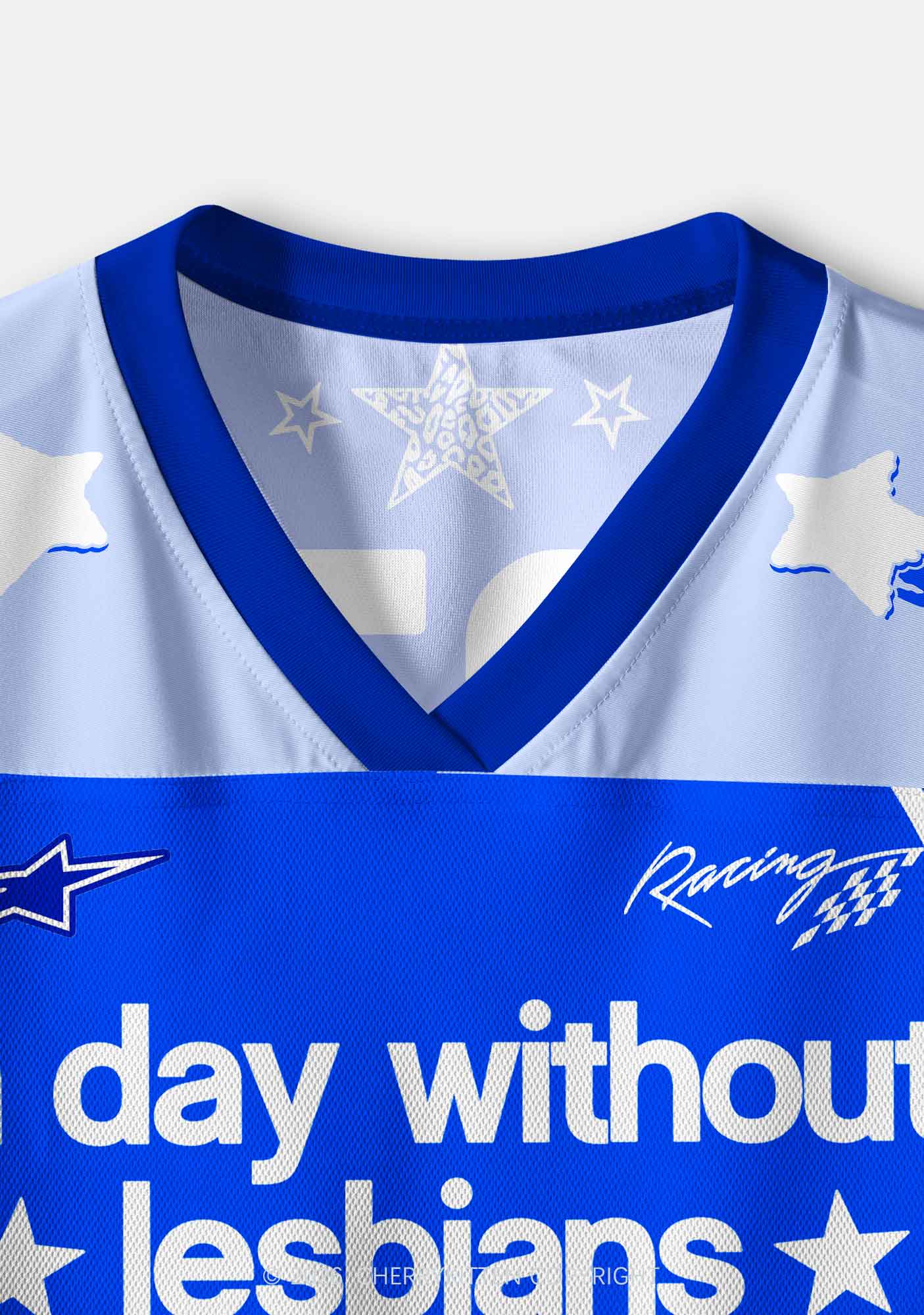 A Day Without Lesbians Pride Y2K Crop Sport Jersey Shirts Cherrykitten