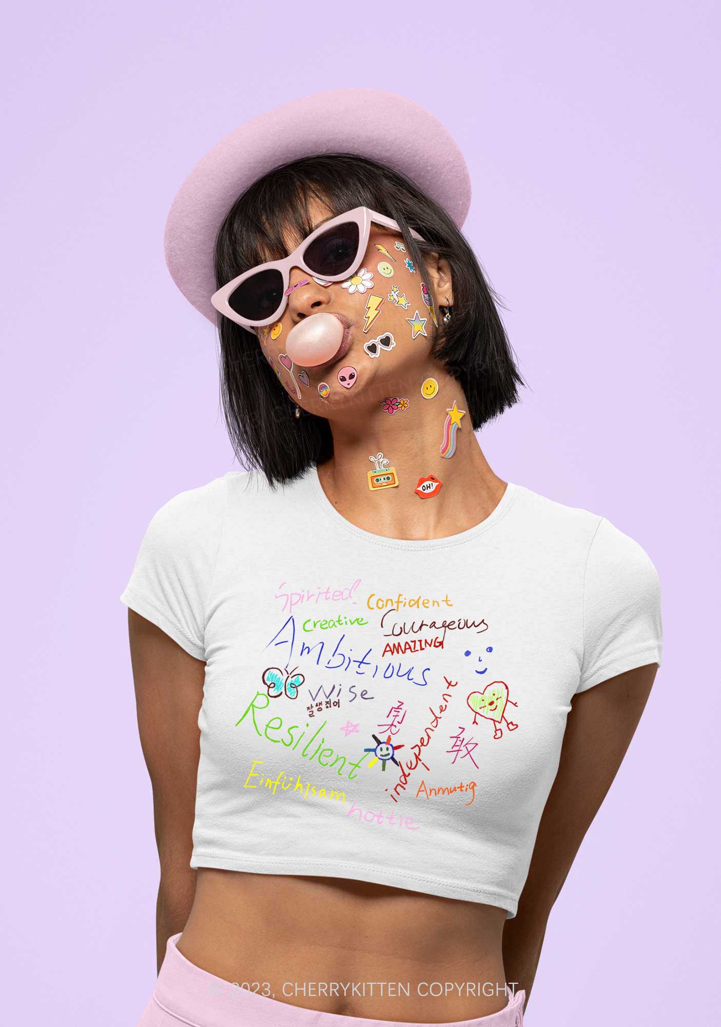Women Personality Y2K Baby Tee Cherrykitten
