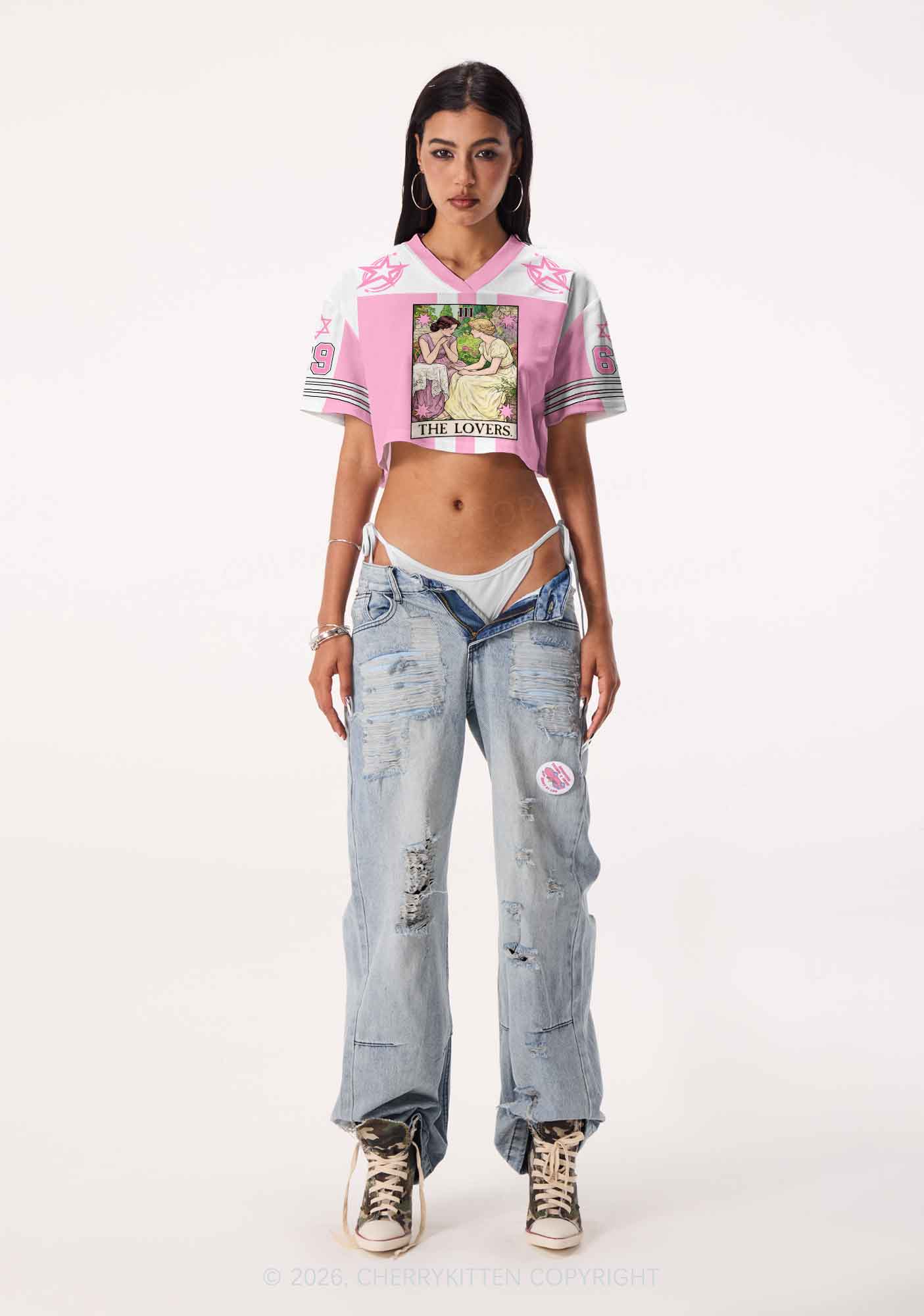 Garden Chat Pride Y2K Crop Sport Jersey Shirts Cherrykitten