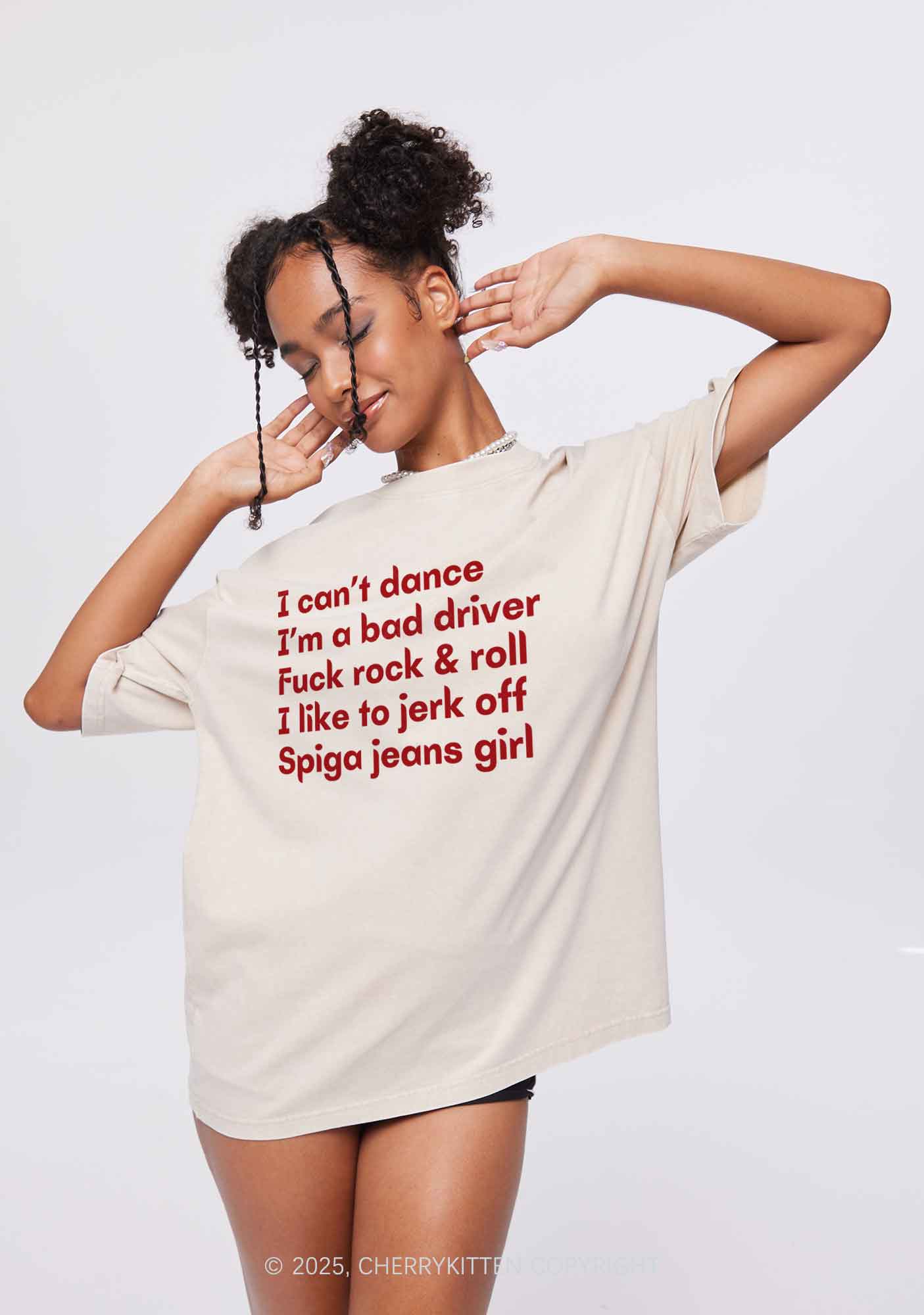 I Can't Dance Y2K Shirts Washed Tee Cherrykitten