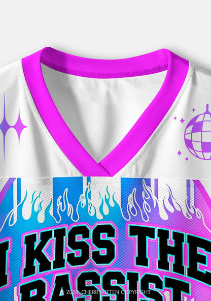 I Kiss The Bassist Y2K Crop Sport Jersey Shirts Cherrykitten