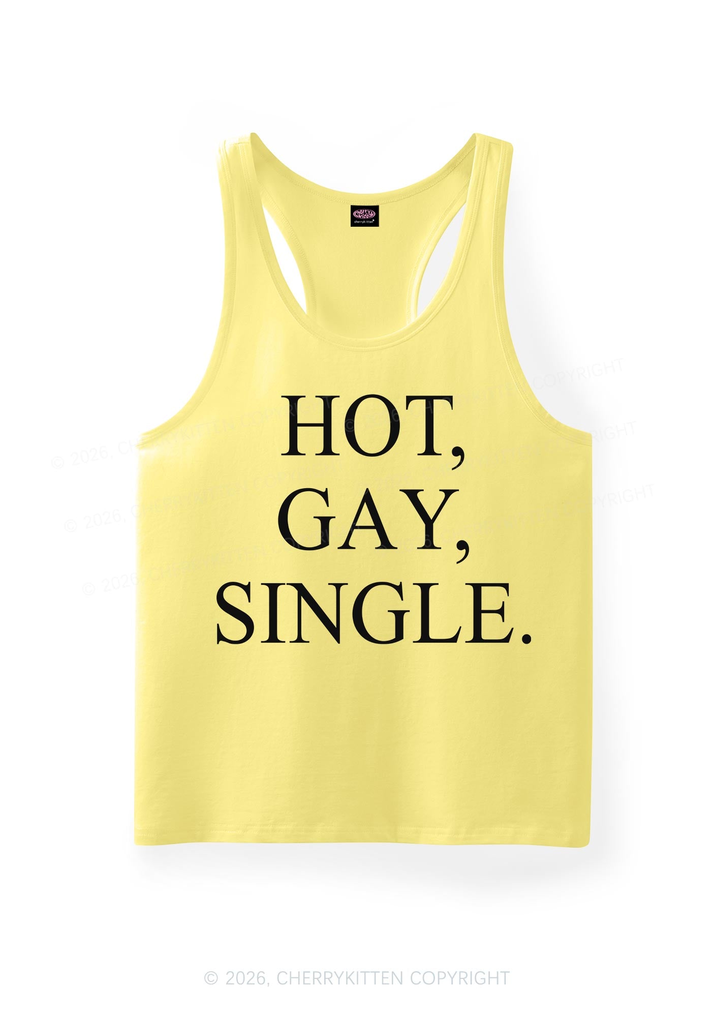 Hot Gay Single Pride Y2K Men Racerback Tank Top Cherrykitten