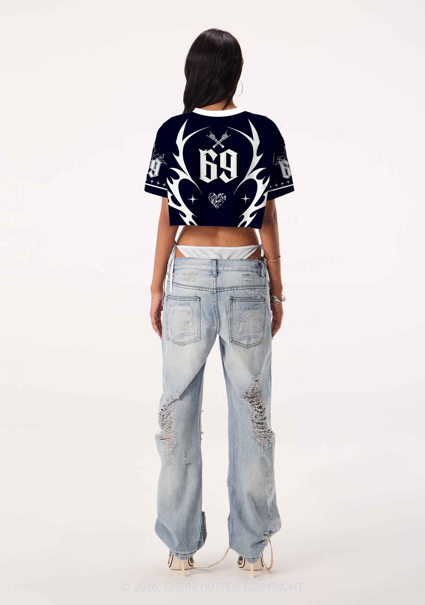 Punk Rock Dyke Pride Y2K Crop Sport Jersey Shirts Cherrykitten