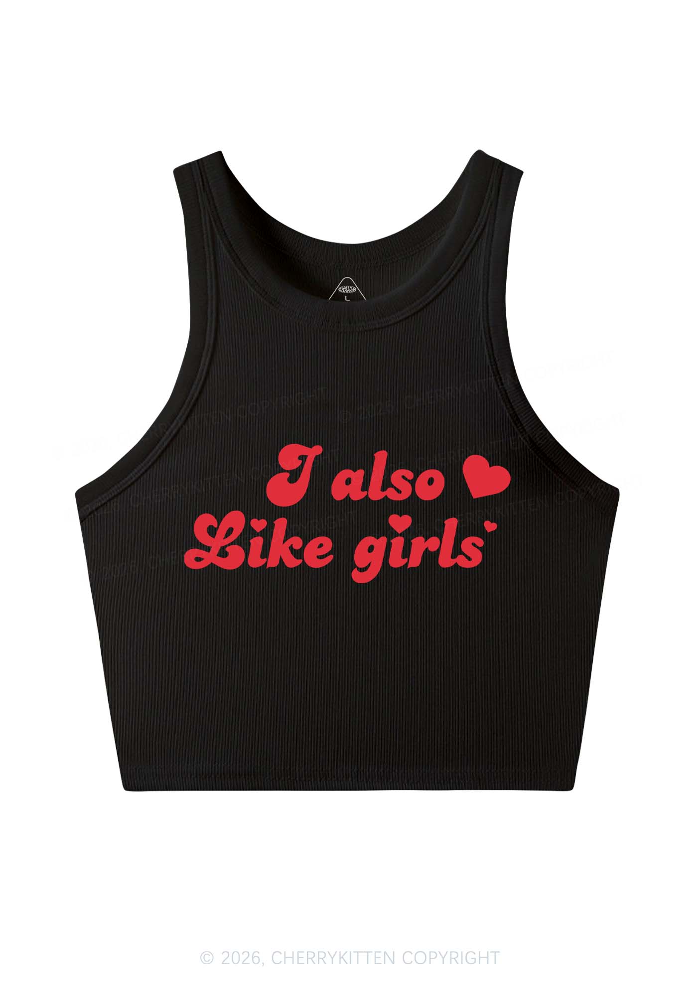 I Also Like Girls Pride Y2K Crop Tank Top Cherrykitten