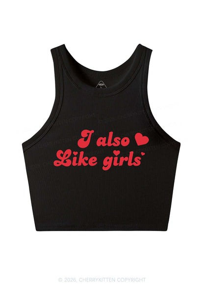 I Also Like Girls Pride Y2K Crop Tank Top Cherrykitten