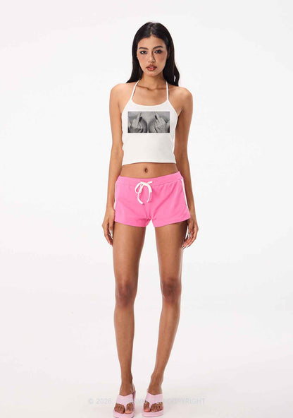 Middle Finger Bxxbs Y2K Halter Neck Cami Cherrykitten