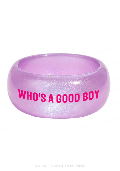 Whos A Good Boy Y2K Cuff Bangle Cherrykitten
