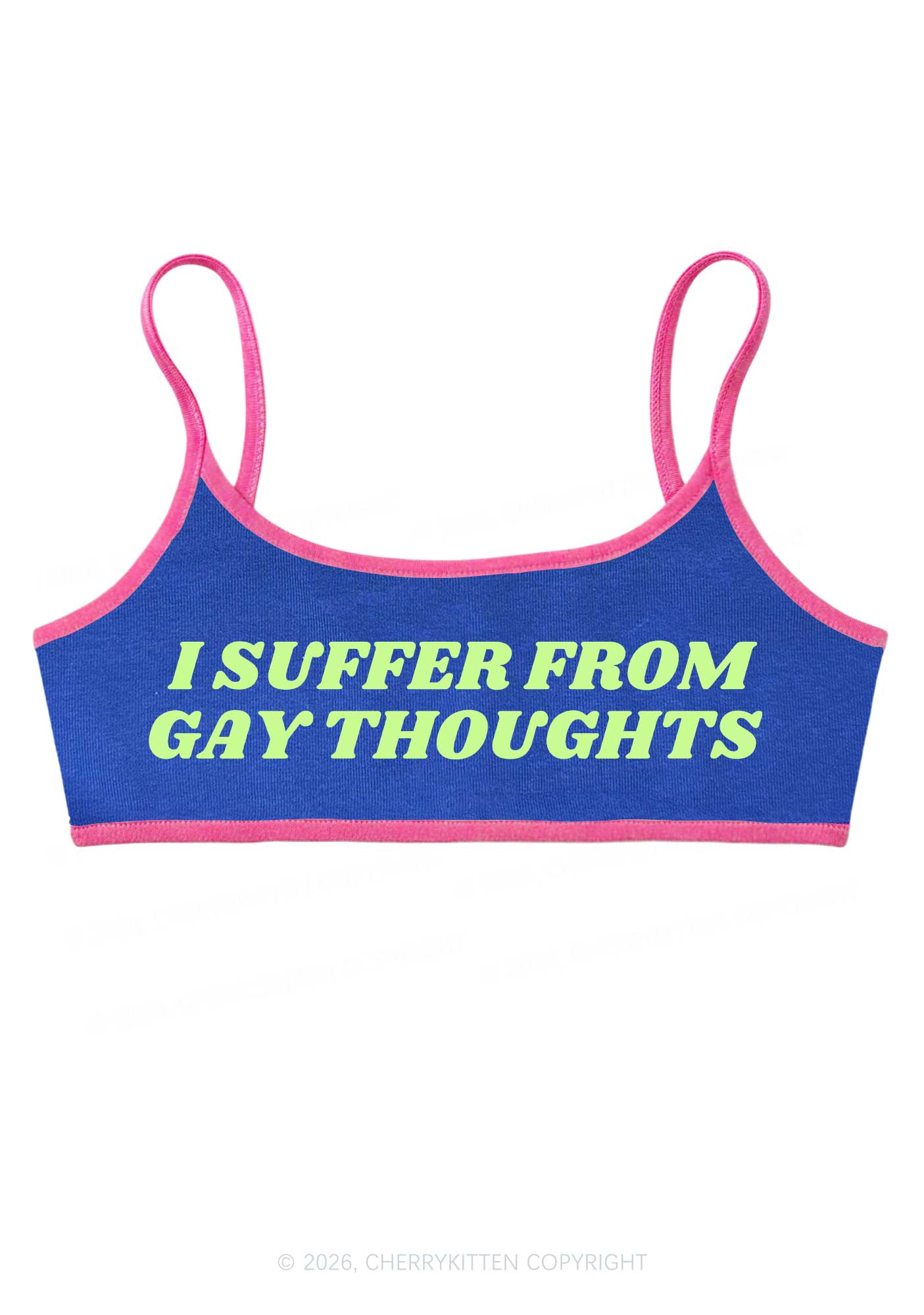 I Suffer From Gay Thoughts Pride Y2K Super Crop Cami Cherrykitten