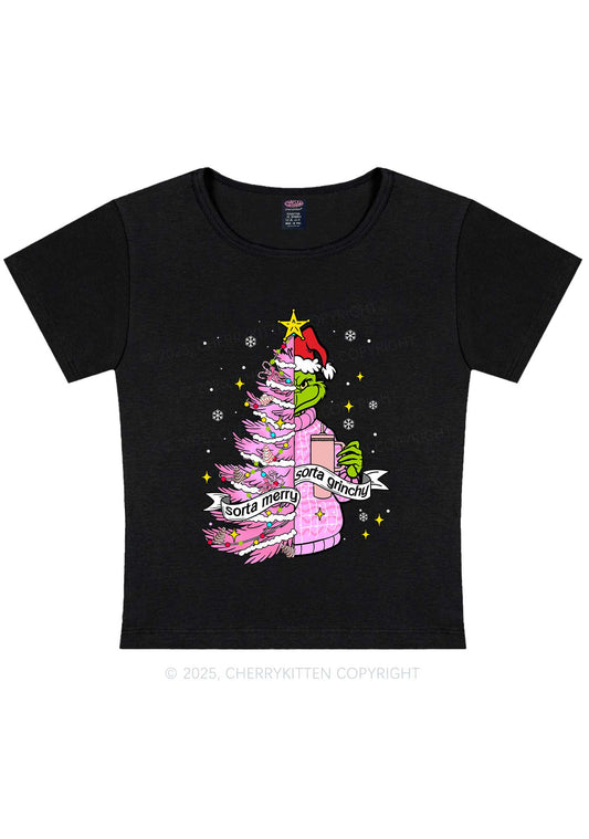 Christmas Sorta Merry Y2K Baby Tee Cherrykitten