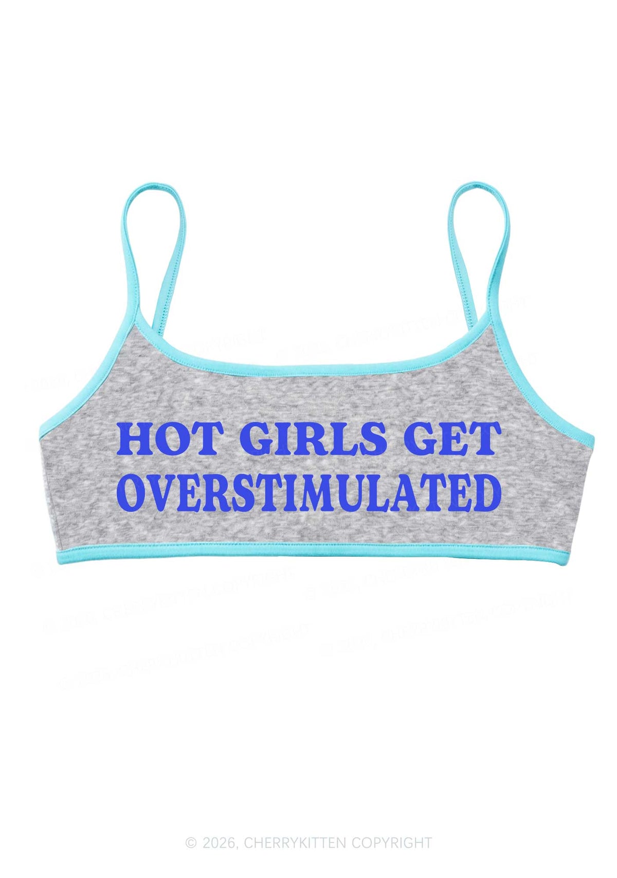 Hot Girls Get Overstimulated Y2K Super Crop Cami Cherrykitten