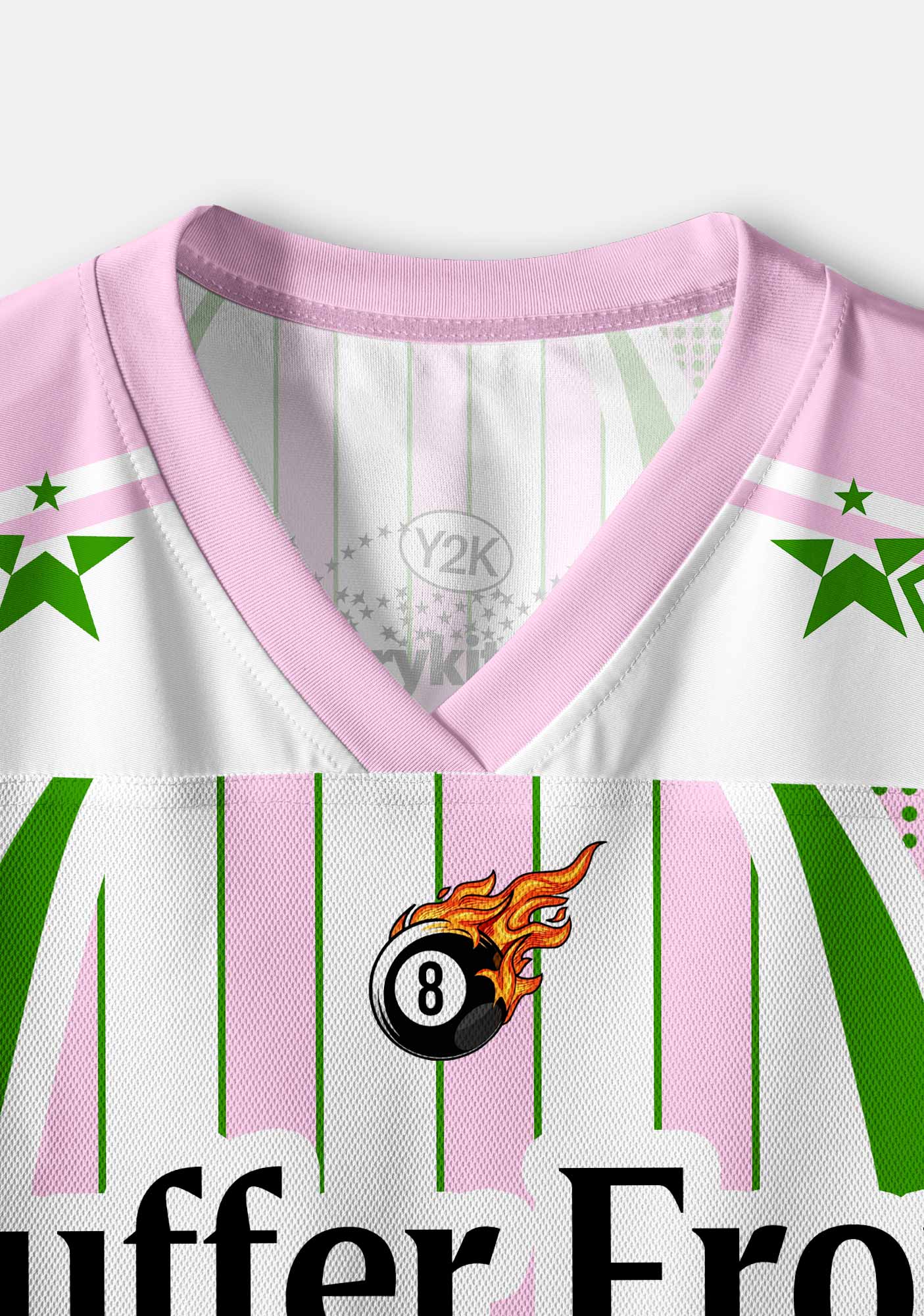 Pink Green Stripes Suffer From Gay Thoughts Pride Y2K Crop Sport Jersey Shirts Cherrykitten