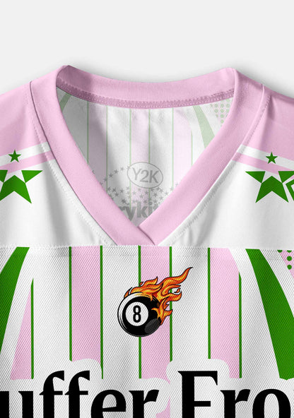 Pink Green Stripes Suffer From Gay Thoughts Pride Y2K Crop Sport Jersey Shirts Cherrykitten