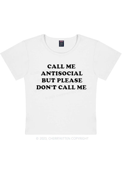 Call Me Antisocial Y2K Baby Tee Cherrykitten