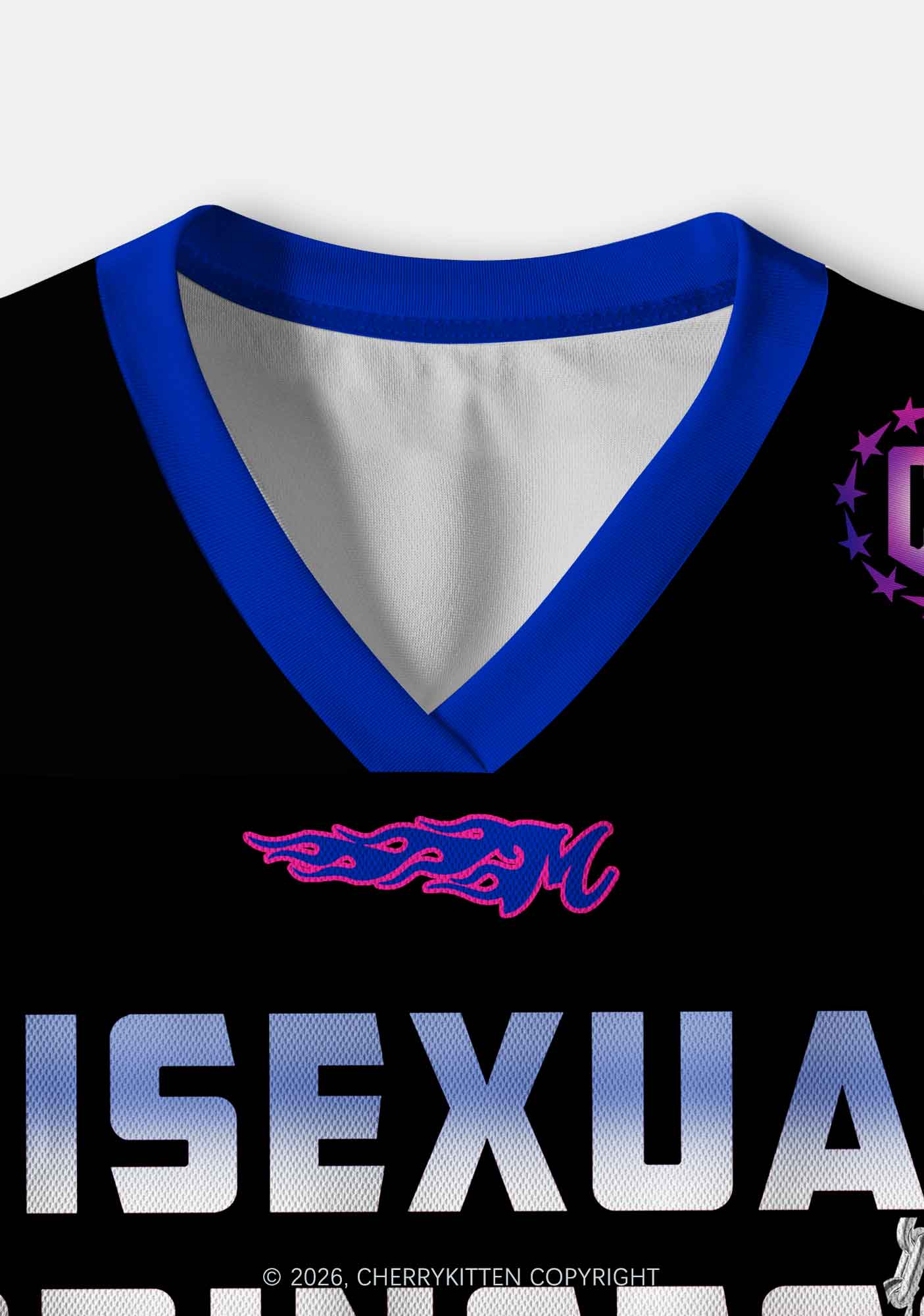 Bisexual Princess Flame Pride Y2K Crop Sport Jersey Shirts Cherrykitten