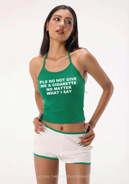 Dont Give Me Cigarette Y2K Halter Neck Cami Cherrykitten